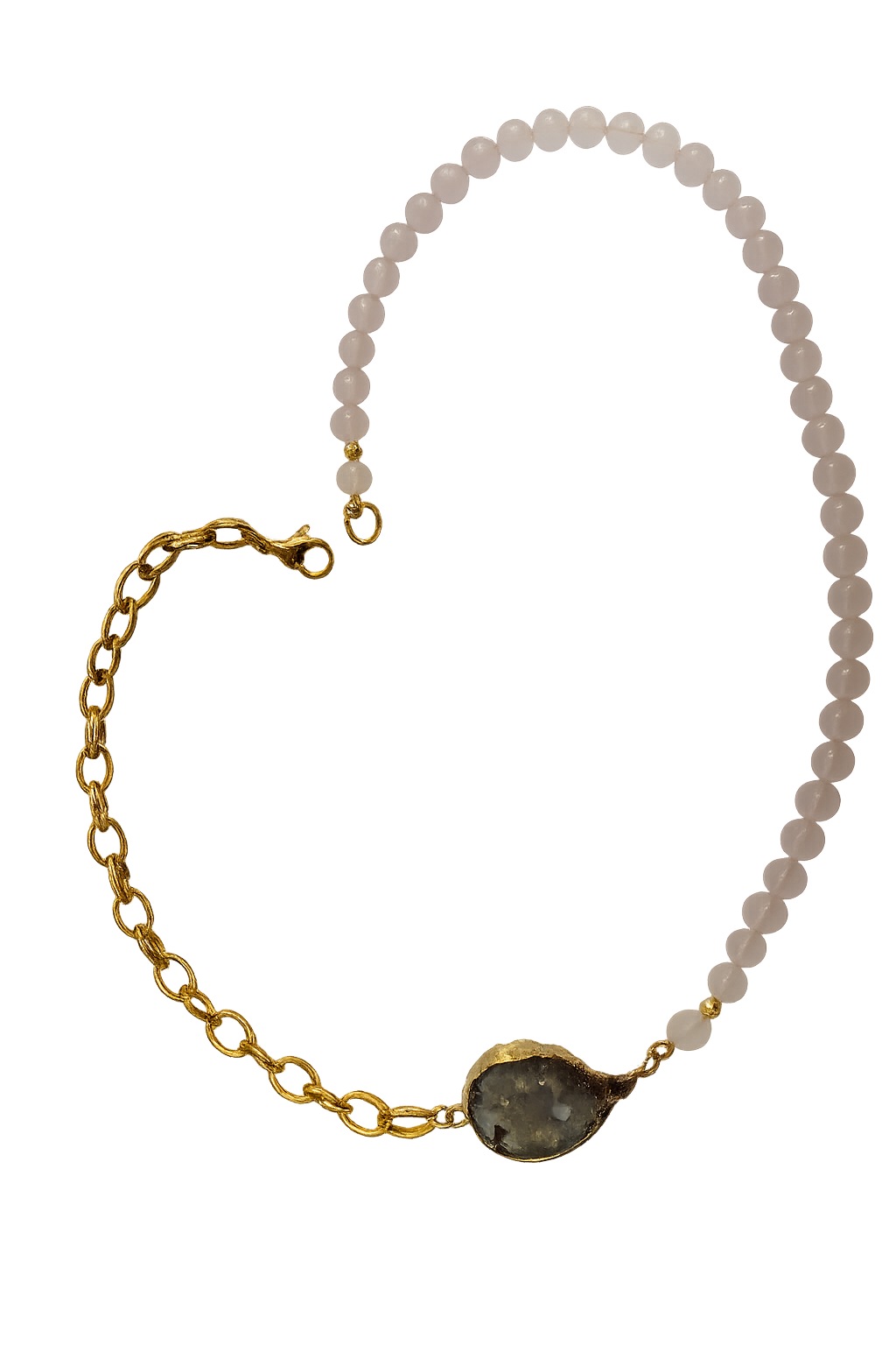 Collar de Cuarzo con Dije de Ágata