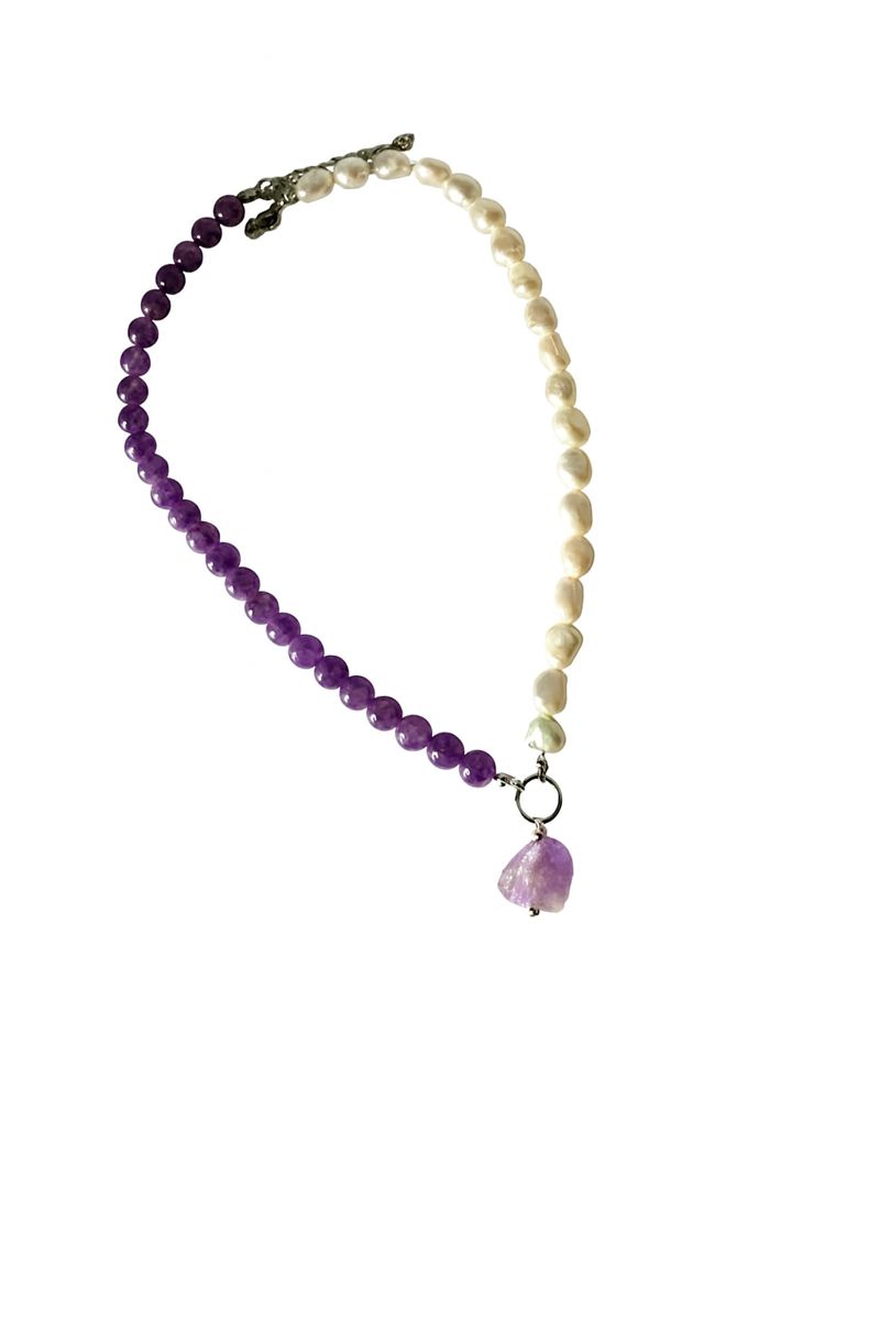 Collar con Amatista y Perlas Barrocas